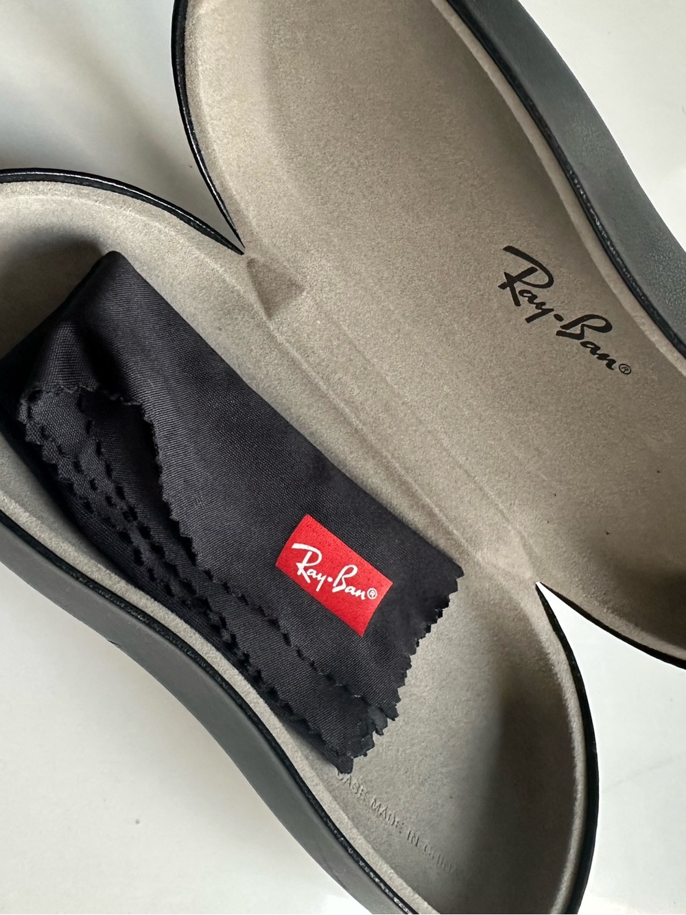 Ray-Ban sunglass case with cleaning cloth